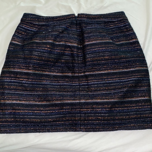 Jcrew factory navy and copper sparkle mini skirt size 4 - Picture 3 of 3